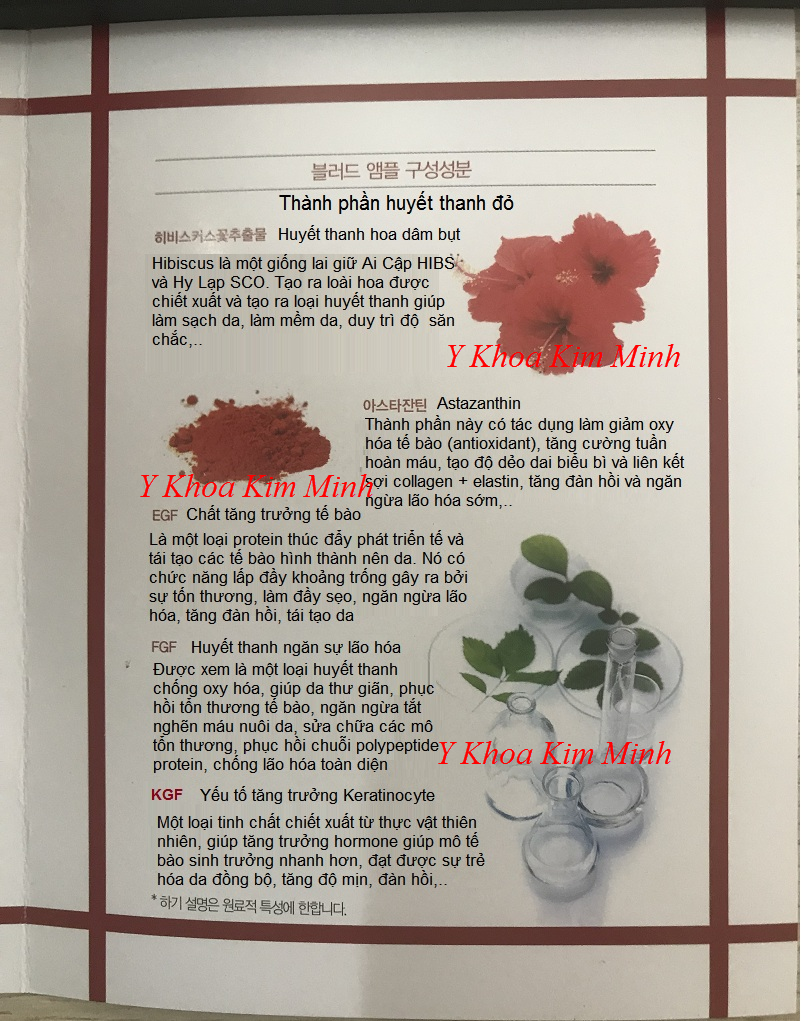 Công dụng của tế bào gốc đỏ intensive red ampoule blood type O - Y khoa Kim Minh