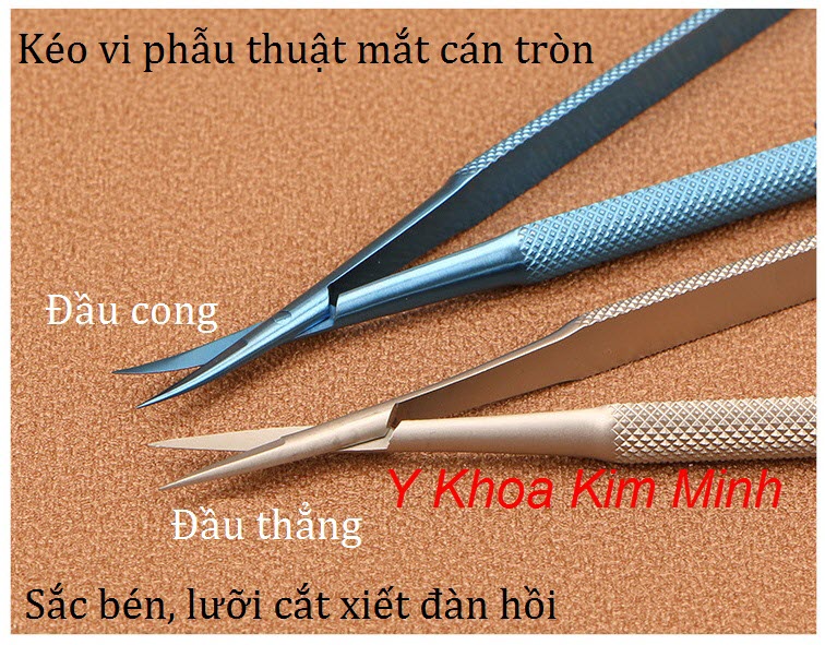 Tính năng, hình ảnh của kéo vi phẫu thuật mắt cán tròn