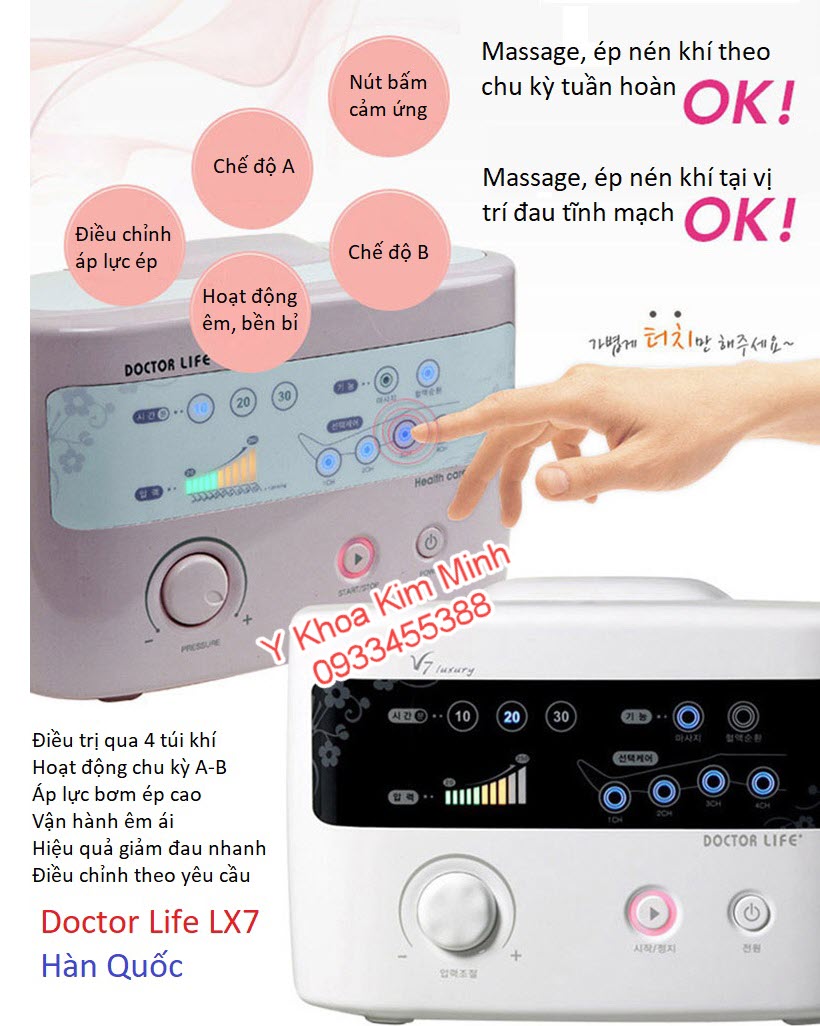 Máy ép khí chữa bệnh giãn tĩnh mạch Hàn Quốc Doctor Life LX7
