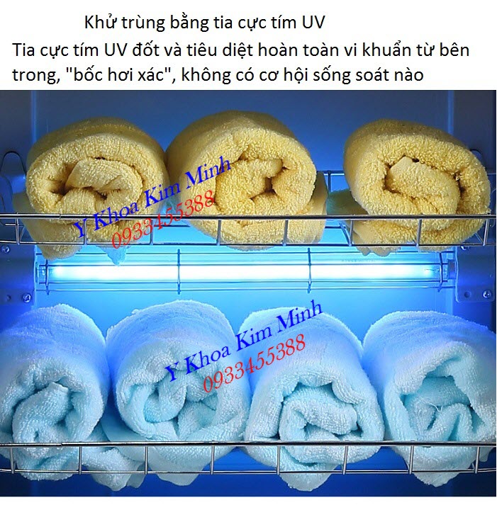 Tính năng tiêu diệt vi trùng virus nấm bằng tia cực tím UV của tủ hấp khăn - Y Khoa Kim Minh
