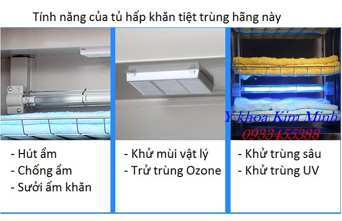 Tính năng khử trùng khử mùi của tủ hấp khăn 58 lít ZTP-58Q - Y khoa Kim Minh