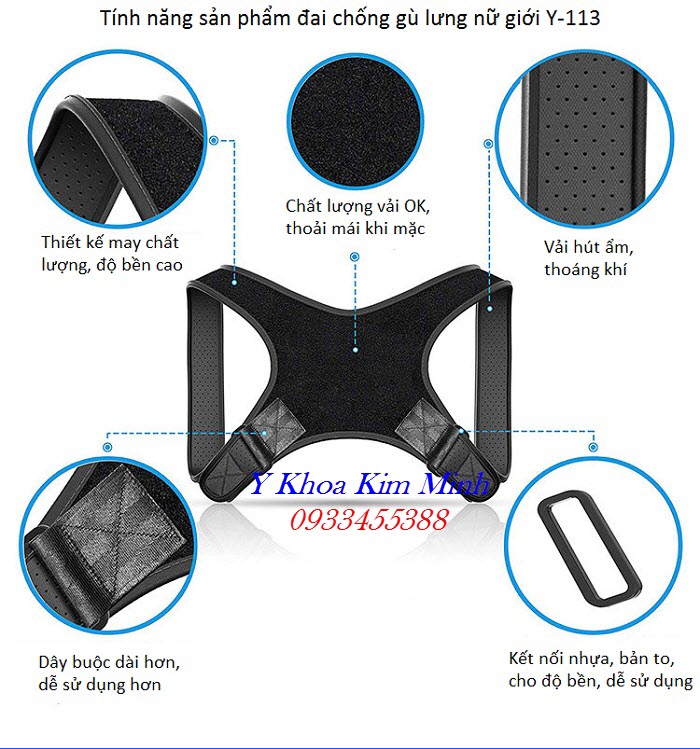 Tính năng chống gù lưng của đai cột sống Y-113 - Y Khoa Kim Minh