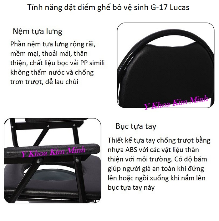 Tính năng đặc điểm chất lượng của ghế vệ sinh Lucas G-17 - Y khoa Kim Minh