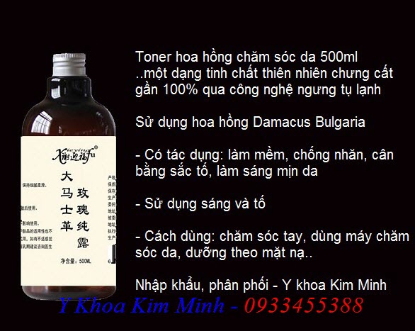 Toner tinh chat hoa hong duong da mat, cham soc da mat - Y khoa Kim Minh 0933455388