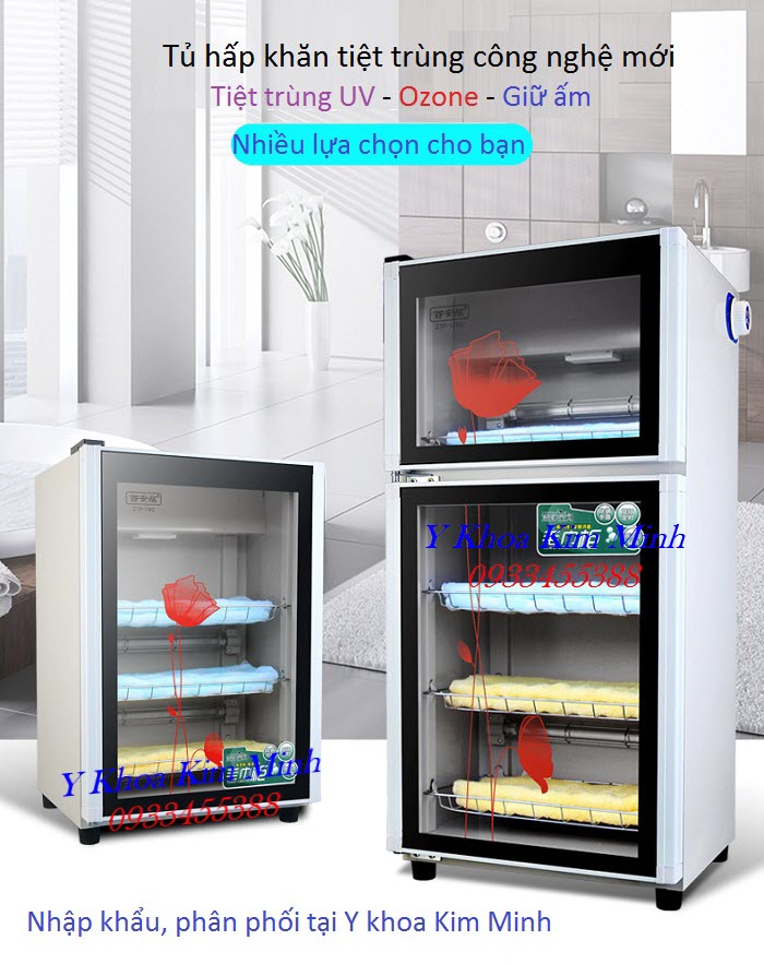 Tủ tiệt trùng khăn UV có khí Ozone dùng cho thẩm mỹ viện, spa, trường học, resort, khách sạn - Y khoa Kim Minh