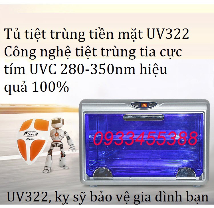 Tủ tiệt trùng tiền bằng tia cực tím bước sóng 280~350nm Tủ tiệt trùng tiền mặt bằng tia cực tím UVC