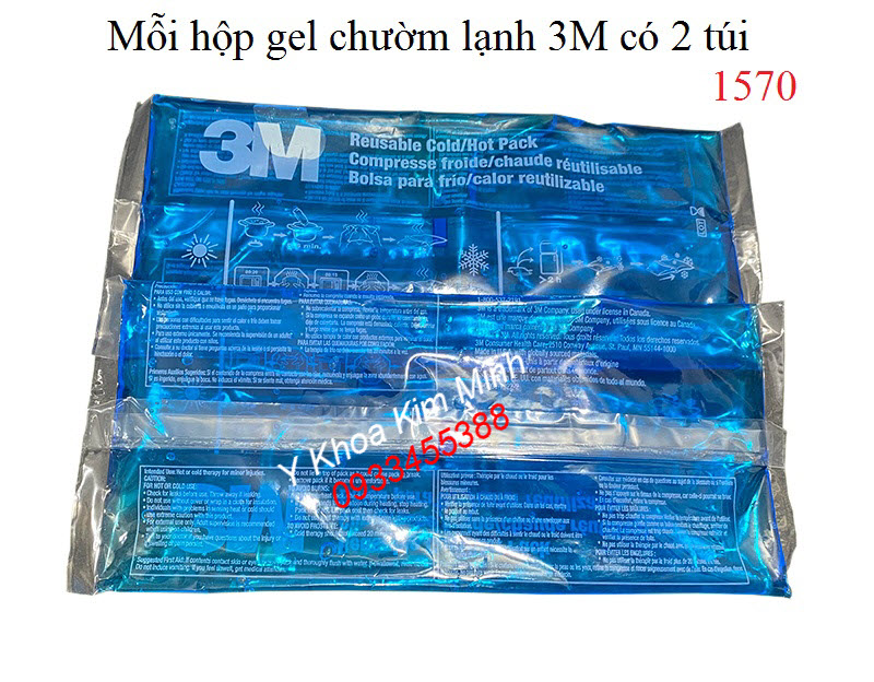 Túi chườm 3M 1570 gạng gel Glycerin - Y Khoa Kim Minh Túi chườm nóng lạnh 3M mã 1570, mỗi hộp gồm 2 túi - Y Khoa Kim Minh