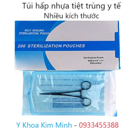 Túi hấp nhựa tiệt trùng y tế dùng màng nhựa PE cao cấp không gây mùi và độc tố khi hấp sấy tiệt trùng UV nhiệt độ và áp suất cao
