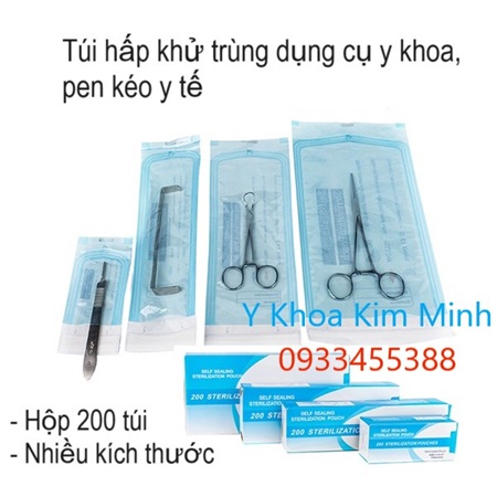 Túi hấp tiệt trùng y tế pen kéo nhip dùng cho nha khoa