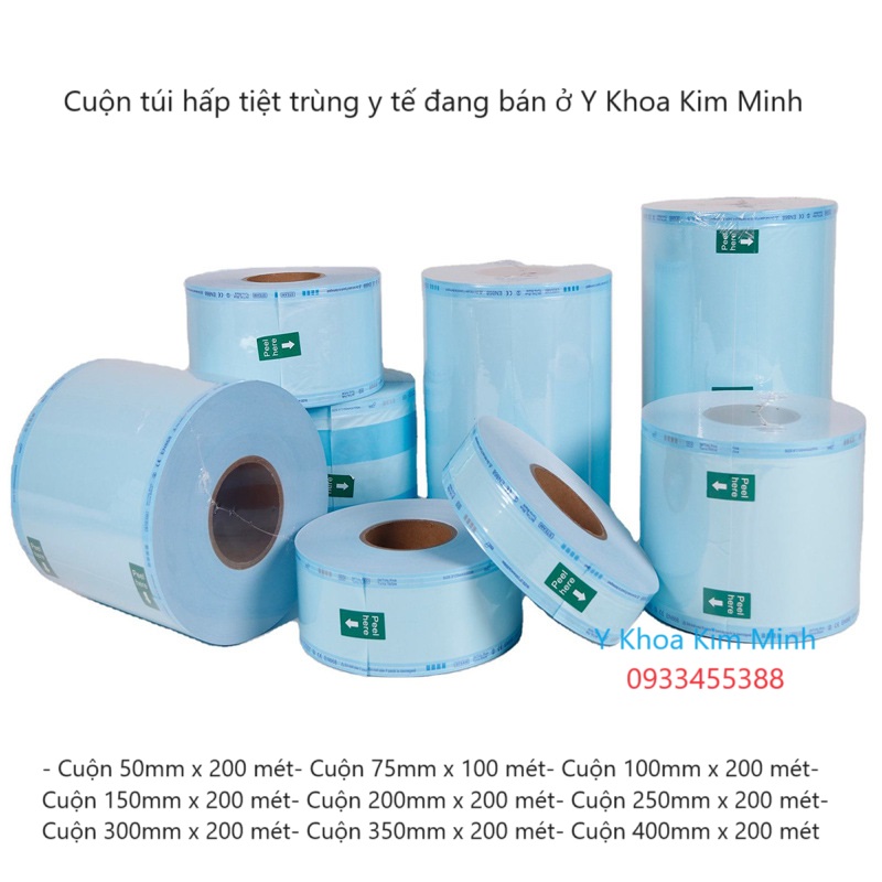 Cuộn túi hấp tiệt trùng dụng cụ y tế, pen kéo phẫu thuật