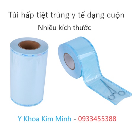 Túi hấp nhựa tiệt trùng bằng màng nhựa PE silic con chịu được nhiệt độ và áp suất cao, không tạo phản ứng hóa học và chất khí độc hại khi hấp sấy nhiệt độ cao