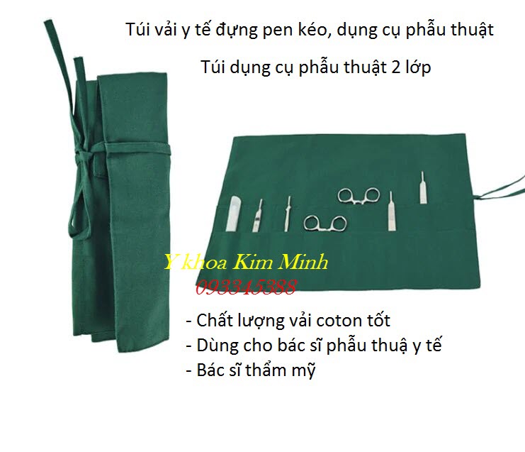 Túi vải đựng pen kéo nhíp dao mổ phẫu thuật của bác sĩ - Y Khoa Kim Minh