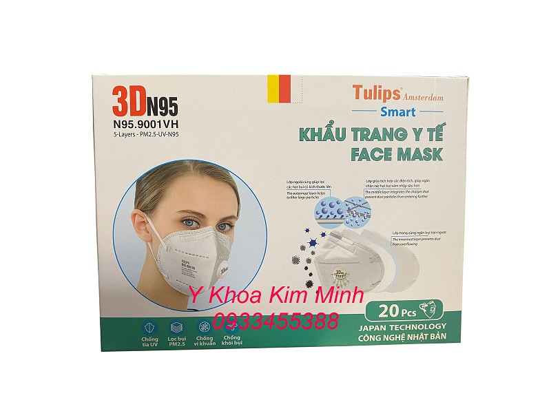 Tulips Face Mask with Valve có khả năng chống lây nhiễm virus và an toàn sức khoẻ cho người bệnh