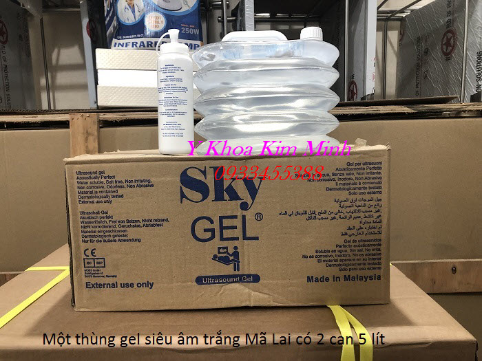 Ultrasound Sky Gel Malaysia, gel sieu am trang chay may giam beo RF - Y Khoa Kim Minh