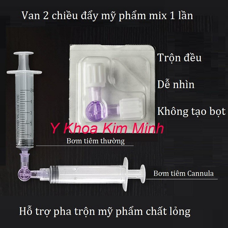 Van gắn bơm tiêm trộn mỹ phẩm
