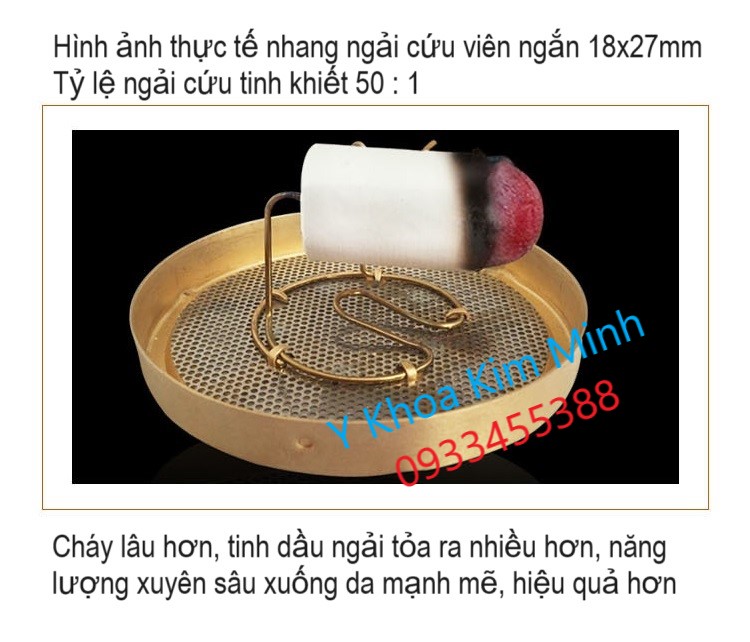 Viên nhang ngải cứu nhỏ 18x27mm bán ở Y Khoa Kim Minh