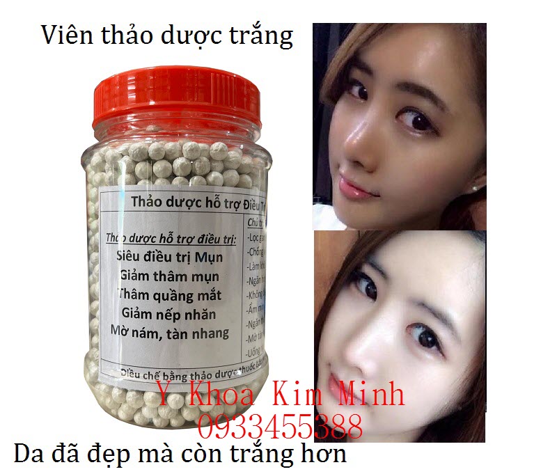 Viên thảo dược trắng sử dụng giúp trắng da mặt, dưỡng trắng toàn thân