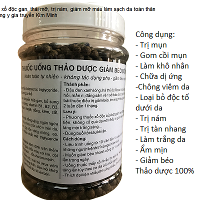 Viên uống xổ độc gan trị mụn, trị nám, làm trắng da, thảo dược thiên nhiên, Đông y gia truyền - Y khoa Kim Minh