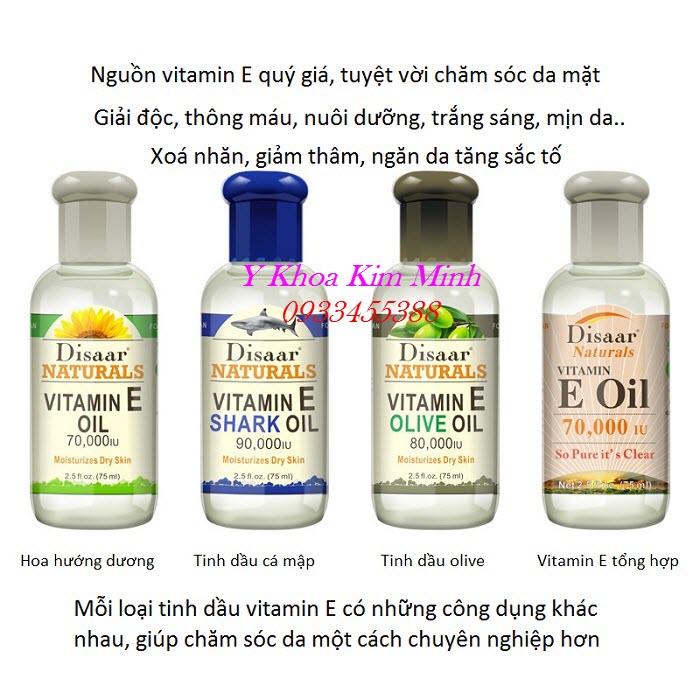 Nơi bán tinh dầu massage mặt vitamin E thiên nhiên dùng cho spa - Y Khoa Kim Minh