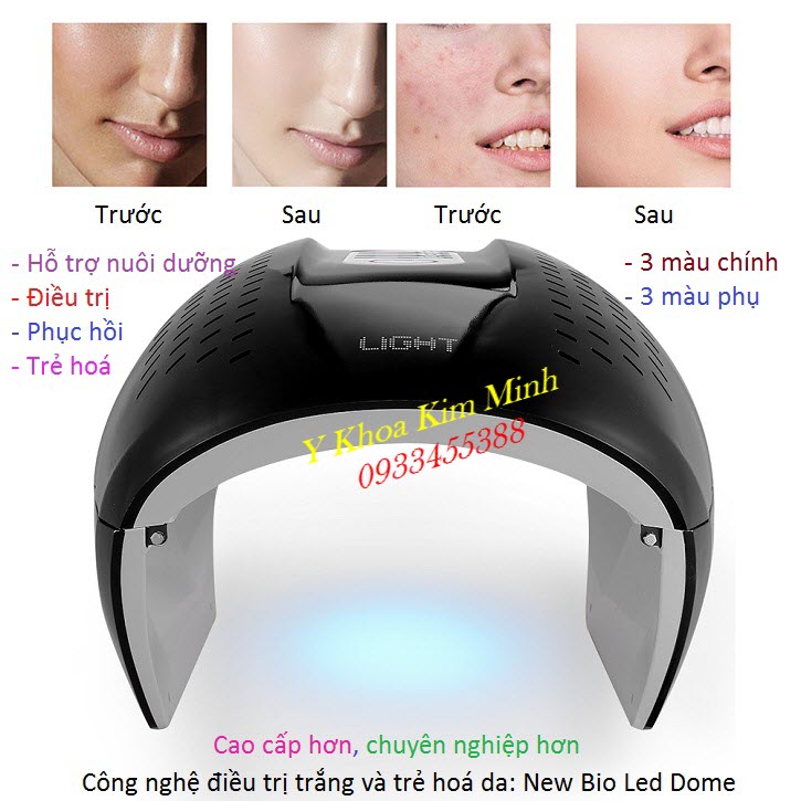 Vòm ánh sáng sinh học Bio Led Dome 6 màu mới nhất chăm sóc điều trị phục hồi da tại Spa - Y Khoa Kim Minh