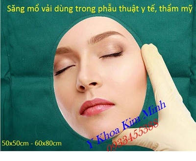 Xăng mổ phẫu thuật có lỗ bằng vải xanh lá đậm bán tại Tp.HCM - Y Khoa Kim Minh