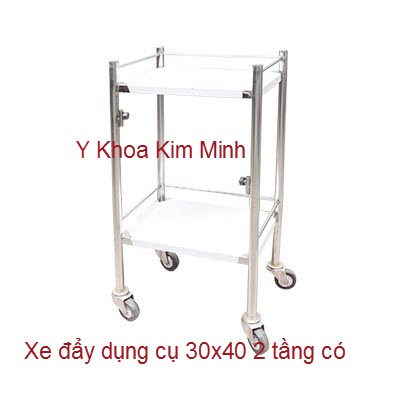 Xe đẩy dụng cụ tiêm chích thuốc inox 30x40