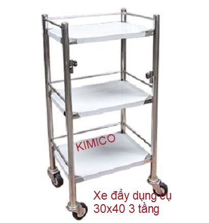 Xe đẩy dụng cụ 30x40 3 tầng