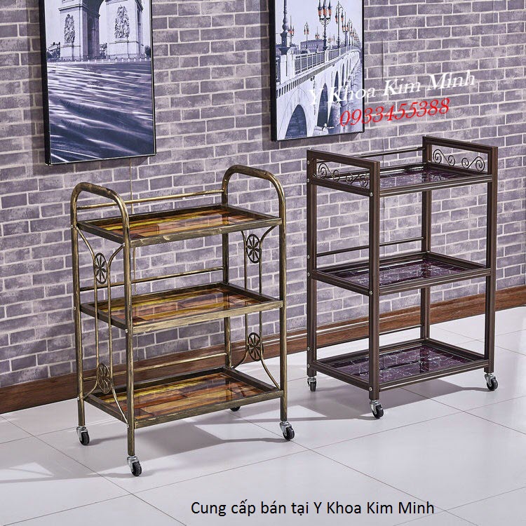 Xe đẩy dụng cụ thẩm mỹ 3 tầng, cung cấp giá sỉ tại Tp Hồ Chí Minh - Y Khoa Kim Minh