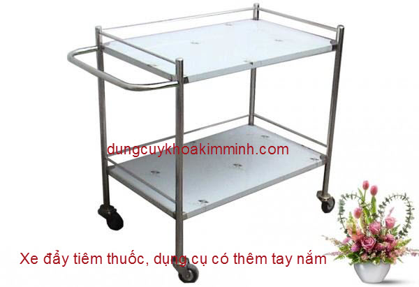 Xe chích thuốc, đẩy dụng cụ có thêm tay nắm 35x50