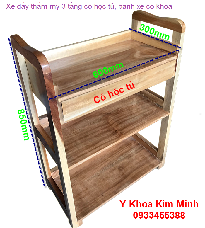 Xe đầy thẩm mỹ gổ tràm 30x60x850mm - Y khoa Kim Minh