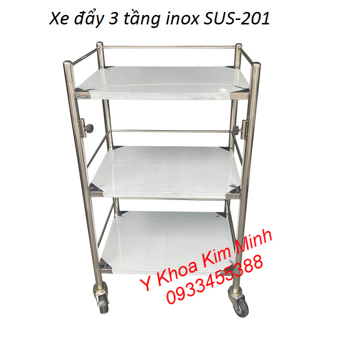 Xe để máy chăm sóc da, máy laser, máy triệt lông để bàn bằng inox