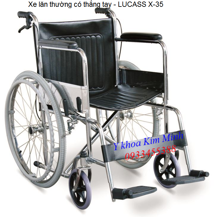 Xe lăn y tế có thắng tay LUCASS X35 bán tại Y khoa Kim Minh