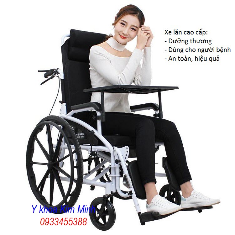 Xe lăn y tế cao cấp đa năng có bàn ăn - Y khoa Kim Minh