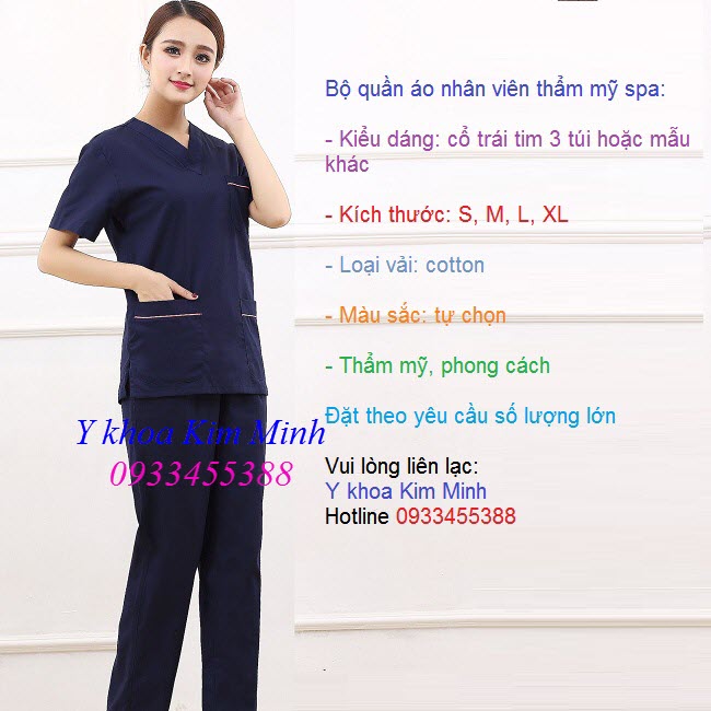 Áo quần nhan viên thẩm mỹ spa may o dau tai Tp Ho Chi Minh - Y khoa Kim Minh