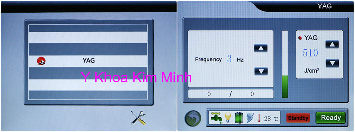 Ban may laser ban xoa xam the he 2 Yag KLS-100T Y khoa Kim Minh