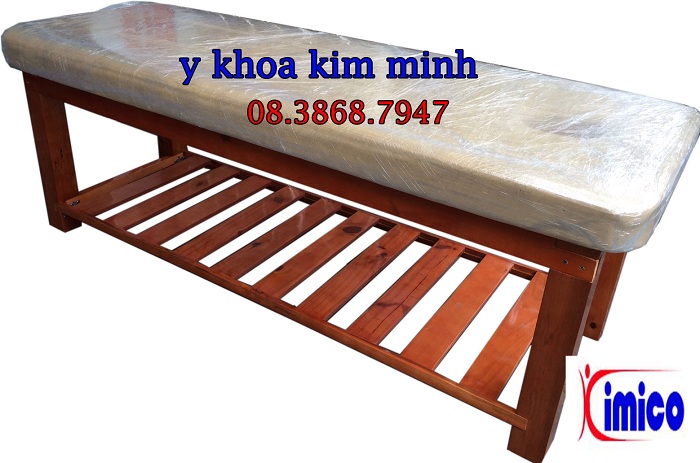 Giường massage thẩm mỹ spa gỗ thông