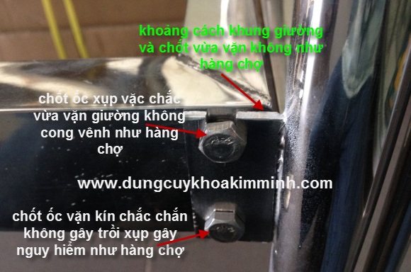 giuong y te inox 2 tay quay, giuong benh