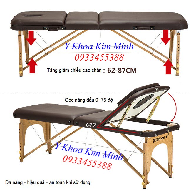 Hinh anh giuong va li chan go nang dau 3 khuc KW-320 - Y khoa Kim Minh - Y Khoa Kim Minh