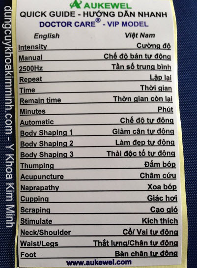 Máy matxa xung điện 8 miếng dán Aukewel AK-2000-III