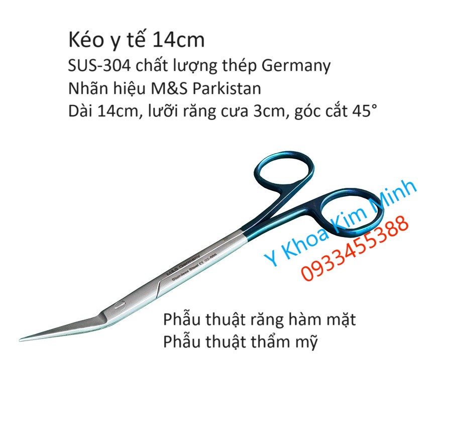 Kéo phẫu thuật răng hàm mặt, phẫu thuật cắt vách ngăn mũi dài 14cm Parkistan bán ở Tp.HCM