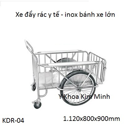xe đay rac y te banh xe lon chat luong cao inox SUS-201