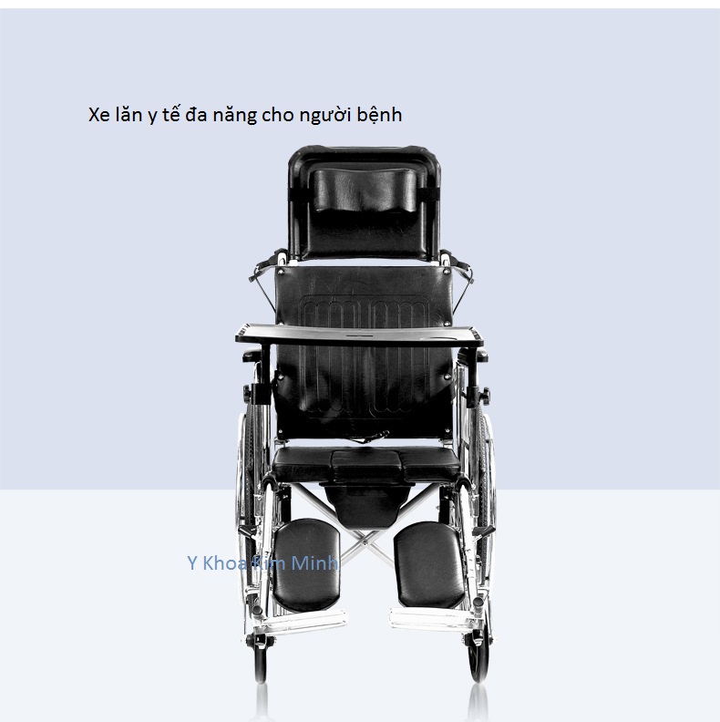 Xe lăn y tế đa năng có bô vệ sinh thắng tay