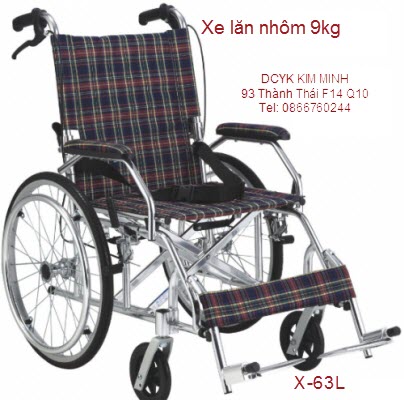 Xe lăn nh&ocirc;m du lịch 9kg X-63L Y Khoa Kim Minh